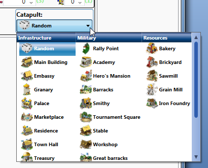 Catapult dropdown list