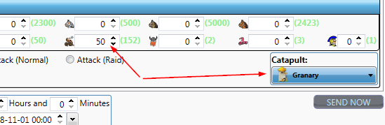 Catapult target options